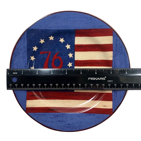 SAKURA Spirit of the Flag by Warren Kimble Set of 4 Ceramic Salad/Dessert Plates - Picture 8 of 11